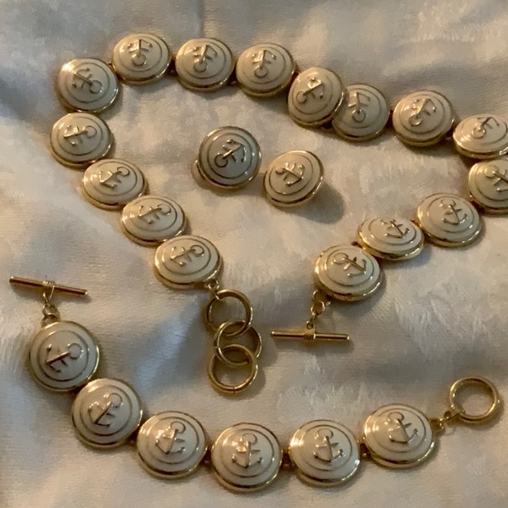 NAUTICAL NECKLACE EARRINGS AND BRACELET